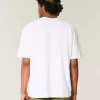 Kastenförmiges Rundhals-T-Shirt aus schwerer Baumwolle Kastenförmiges Rundhals-T-Shirt aus schwerer Baumwolle