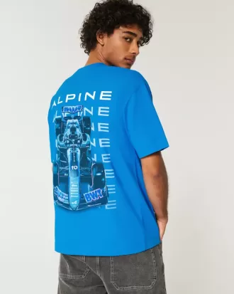 Kastenförmiges, schweres BWT Alpine F1 Team-T-Shirt mit Grafik