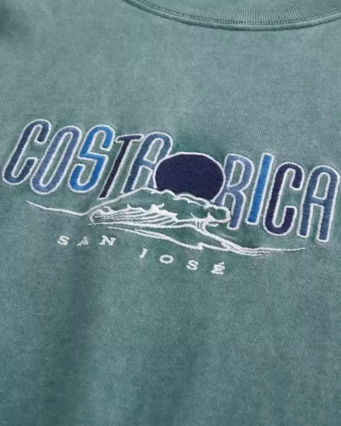 Kastenförmiges, schweres Costa Rica-T-Shirt mit Grafik Kastenförmiges, schweres Costa Rica-T-Shirt mit Grafik