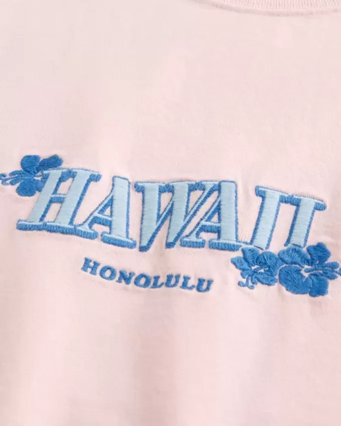 Kastenförmiges, schweres Hawaii-T-Shirt mit Grafik Kastenförmiges, schweres Hawaii-T-Shirt mit Grafik