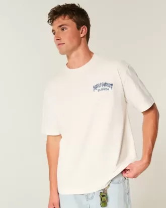 Kastenförmiges, schweres Key West-T-Shirt mit Grafik