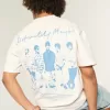Kastenförmiges, schweres Oasis-T-Shirt mit Grafik Kastenförmiges, schweres Oasis-T-Shirt mit Grafik
