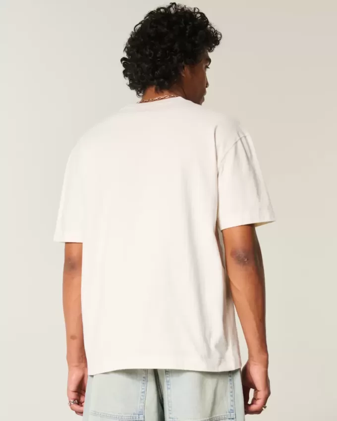 Kastenförmiges, schweres T-Shirt mit Kroatien-Grafik Kastenförmiges, schweres T-Shirt mit Kroatien-Grafik
