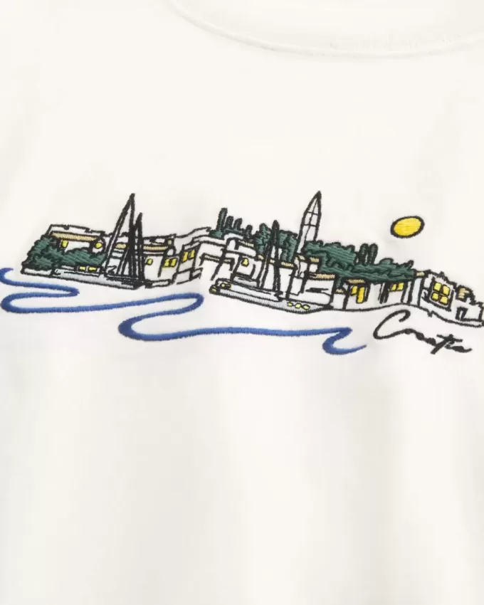 Kastenförmiges, schweres T-Shirt mit Kroatien-Grafik Kastenförmiges, schweres T-Shirt mit Kroatien-Grafik
