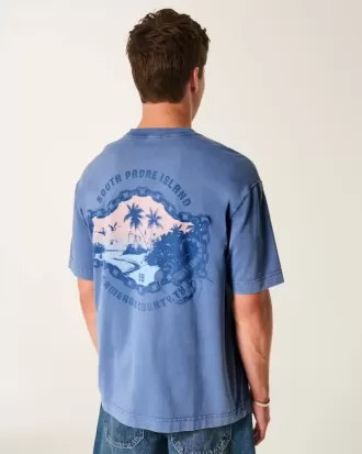 Kastenförmiges, schweres T-Shirt mit South Padre Island-Grafik Kastenförmiges, schweres T-Shirt mit South Padre Island-Grafik