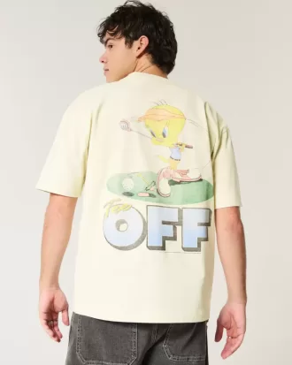 Kastenförmiges, schweres Tweety Golf-T-Shirt mit Grafik