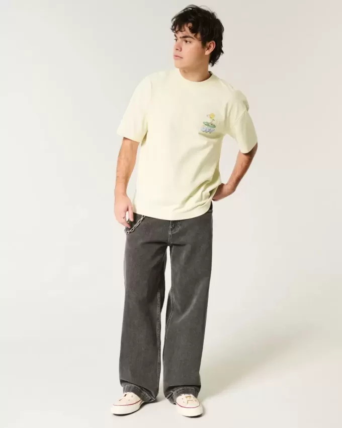 Kastenförmiges, schweres Tweety Golf-T-Shirt mit Grafik Kastenförmiges, schweres Tweety Golf-T-Shirt mit Grafik