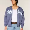 Kastenförmiges Sweatshirt mit Palm Beach-Grafik und Reißverschluss