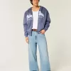 Kastenförmiges Sweatshirt mit Palm Beach-Grafik und Reißverschluss