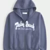 Kastenförmiges Sweatshirt mit Palm Beach-Grafik und Reißverschluss