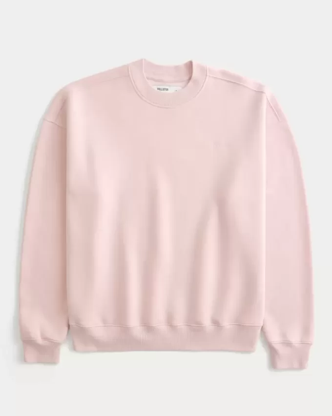 Kastenförmiges Sweatshirt mit Rundhalsausschnitt Kastenförmiges Sweatshirt mit Rundhalsausschnitt