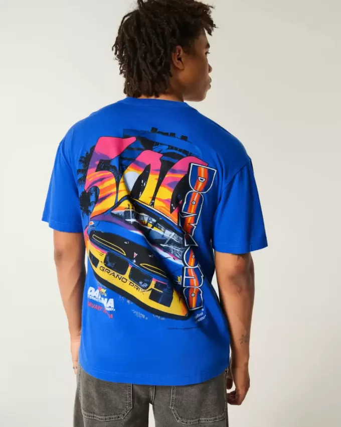 Kastenförmiges T-Shirt mit Daytona 500-Grafik Kastenförmiges T-Shirt mit Daytona 500-Grafik