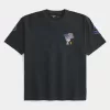 Kastenförmiges T-Shirt mit Snoopy USA-Grafik Kastenförmiges T-Shirt mit Snoopy USA-Grafik