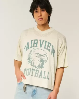 Kastenförmiges, verkürztes Fairview-Football-Trikot mit Grafik