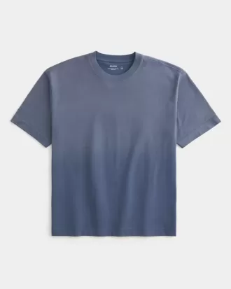 Kastiges, schweres, gewaschenes T-Shirt mit Rundhalsausschnitt
