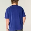 Kastiges, schweres, gewaschenes T-Shirt mit Rundhalsausschnitt Kastiges, schweres, gewaschenes T-Shirt mit Rundhalsausschnitt