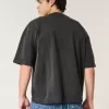 Kastiges, schweres, kurzes T-Shirt mit Rundhalsausschnitt Kastiges, schweres, kurzes T-Shirt mit Rundhalsausschnitt