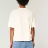 Kastiges, schweres, kurzes T-Shirt mit Rundhalsausschnitt Kastiges, schweres, kurzes T-Shirt mit Rundhalsausschnitt