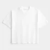 Kastiges, schweres, kurzes T-Shirt mit Rundhalsausschnitt Kastiges, schweres, kurzes T-Shirt mit Rundhalsausschnitt