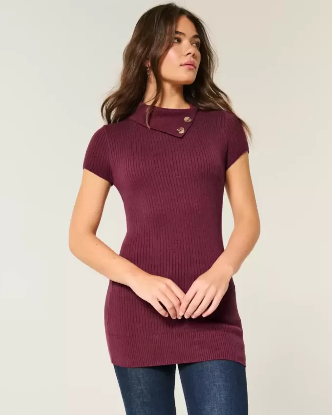 Kurzarm-Tunika-Pullover