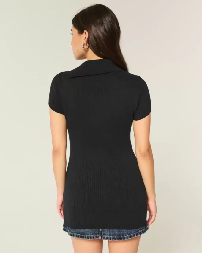 Kurzarm-Tunika-Pullover Kurzarm-Tunika-Pullover