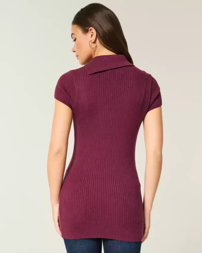 Kurzarm-Tunika-Pullover