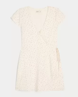 Kurzärmeliges Wickelkleid