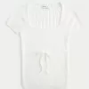Kurzärmliger Pullover mit quadratischem Ausschnitt