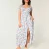 Kurzärmliges Maxikleid mit offenem Rücken Kurzärmliges Maxikleid mit offenem Rücken