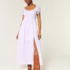 Kurzärmliges Maxikleid mit offenem Rücken