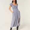 Kurzärmliges Maxikleid mit offenem Rücken