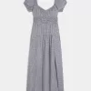 Kurzärmliges Maxikleid mit offenem Rücken