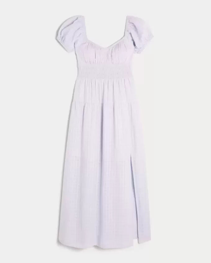 Kurzärmliges Maxikleid mit offenem Rücken