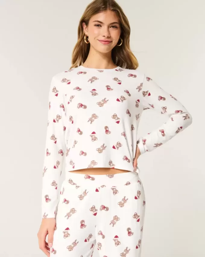Kuscheliges Langarm-Pyjama-Shirt Kuscheliges Langarm-Pyjama-Shirt