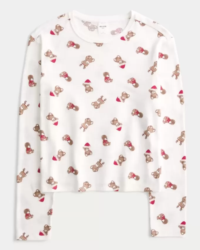 Kuscheliges Langarm-Pyjama-Shirt Kuscheliges Langarm-Pyjama-Shirt