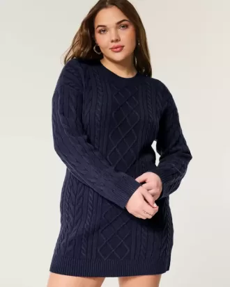 Kuscheliges Pulloverkleid mit Zopfmuster