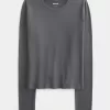 Langarm-Crew-Top aus nahtlosem Stoff Langarm-Crew-Top aus nahtlosem Stoff