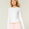 Langarm-Crew-Top aus nahtlosem Stoff Langarm-Crew-Top aus nahtlosem Stoff
