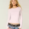 Langarm-Crew-Top aus nahtlosem Stoff Langarm-Crew-Top aus nahtlosem Stoff
