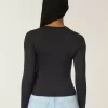 Langarm-Crew-Top aus nahtlosem Stoff Langarm-Crew-Top aus nahtlosem Stoff