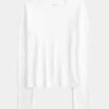 Langarm-Crew-Top aus nahtlosem Stoff Langarm-Crew-Top aus nahtlosem Stoff