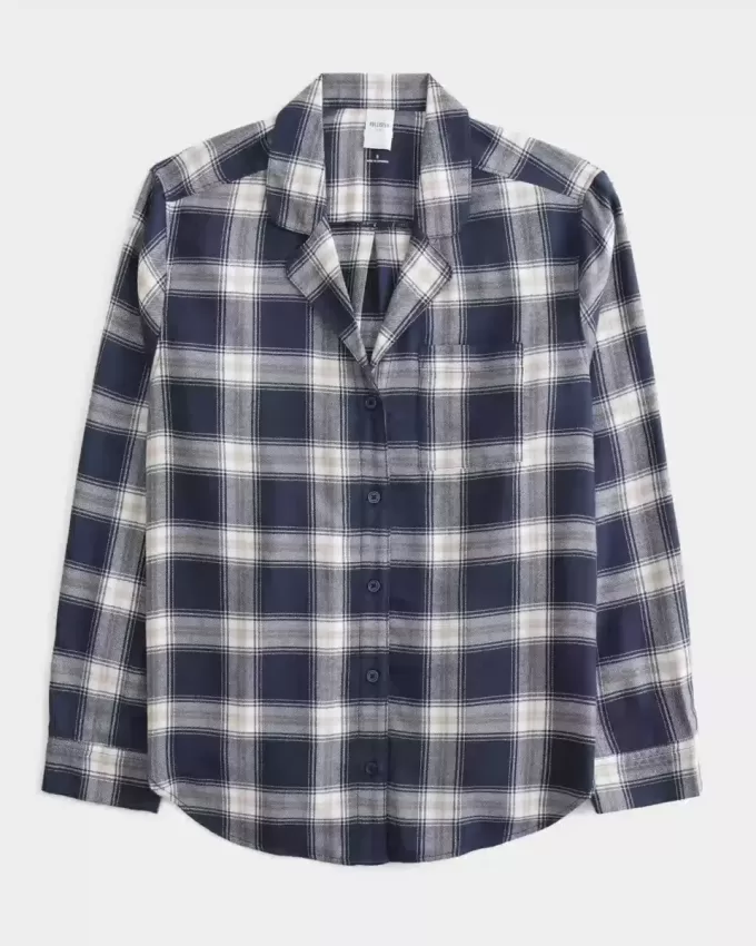 Langärmliges Flanell-Pyjamaoberteil Langärmliges Flanell-Pyjamaoberteil