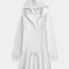 Langärmliges Fleecekleid mit Kapuze Langärmliges Fleecekleid mit Kapuze