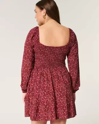 Langärmliges Minikleid mit Cinch-Bust