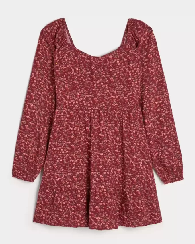 Langärmliges Minikleid mit Cinch-Bust Langärmliges Minikleid mit Cinch-Bust