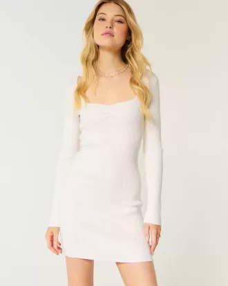 Langärmliges Pulloverkleid mit Cinch-Bust und offenem Rücken