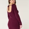 Langärmliges Pulloverkleid mit Cinch-Bust und offenem Rücken
