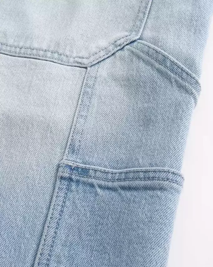 Leicht gewaschene Baggy-Jeans-Malershorts Leicht gewaschene Baggy-Jeans-Malershorts