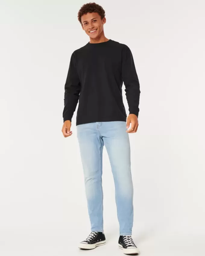 Leicht verwaschene, sportliche Skinny-Jeans
