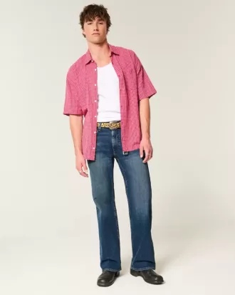 Lockere Bootcut-Jeans in dunkler Waschung